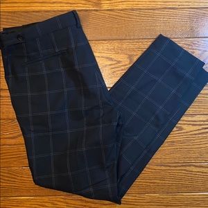 HM Black Plaid Skinny Cropped Pants W 32